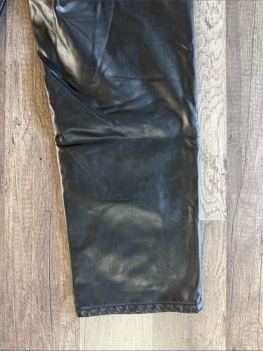 Abercrombie & Fitch Pants Black Curve Love Vegan Leather Ankle Straight Size 27 - Picture 9 of 11